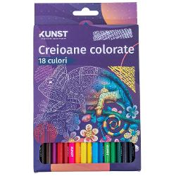 Creioane colorate cu 18 culori Kunst A40178