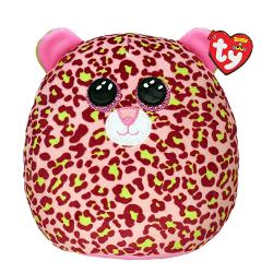 Jucarie de plus TY Squish a Boos - Lainey, leopard roz, 22 cm TY 39299