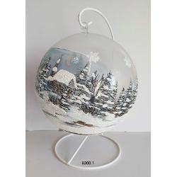 Glob sticla, peisaj de iarna, decorat manual 20 cm 8300 1