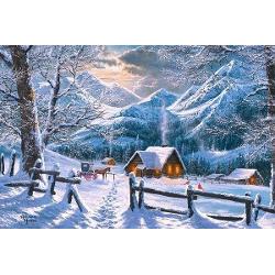 Puzzle cu 24 de piese Castorland - carte postala Snowy Morning