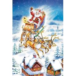 Puzzle cu 24 de piese Castorland - carte postala Santa in The Sky