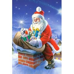 Puzzle cu 24 de piese Castorland - carte postala Santa Claus