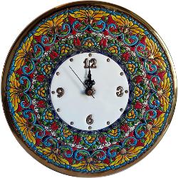 Ceas din ceramica, pictat si aurit manual, 28 cm 31705