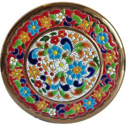 Platou decorativ din ceramica, pictat si aurit manual, 14 cm 11308