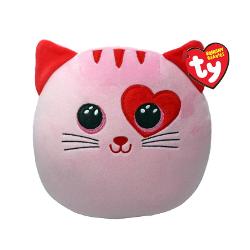 Jucarie de plus TY Squishy Beanies - FLIRT, pisica roz, 22 cm TY39271