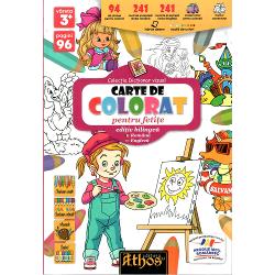 Carte de colorat pentru fetite. Editie bilingva Romana - Engleza