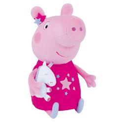 Jucarie de plus Peppa Pig cu mascota unicorn, 30 cm, Jemini
