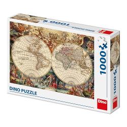 Puzzle cu 1000 de piese Dino Toys - Harta lumii 532496