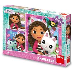 Puzzle cu 3x55 piese Dino Toys - Gabby si prietenii 335400
