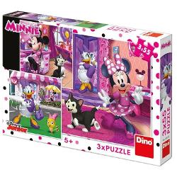 Puzzle 3 in 1 cu 55 de piese Dino Toys - O zi cu Minnie 105244/335226