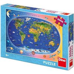 Puzzle XL cu 300 de piese Dino Toys - Harta Lumii 472136
