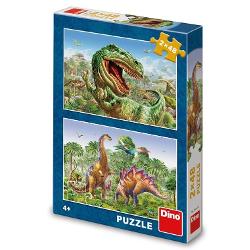 Puzzle Dinozauri 2x48 piese DINO TOYS 381674