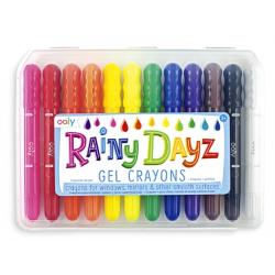 Creioane cu gel pentru geam si sticla, Rainy Dayz, set 12 culori lavabile 133 48
