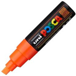 Marker UNI PC-8K Posca 8.0 mm, varf tesit, portocaliu fluorescent M647
