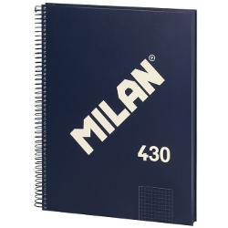 Caiet A4, matematica, 80 file, hartie 95 g, cu spira metalica, Milan albastru