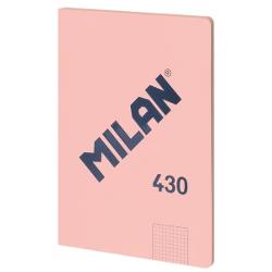 Caiet A4, matematica, 48 file, hartie 95 g, cusut, Milan roz