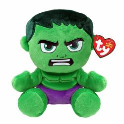 Jucarie de plus TY Beanie Babies - Marvel Hulk, 15 cm TY 44004