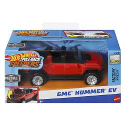 Masinuta metalica cu sistem pull back Hot Wheels GMC Hummer EV, scara 1:43 MTHPR70_HWH45
