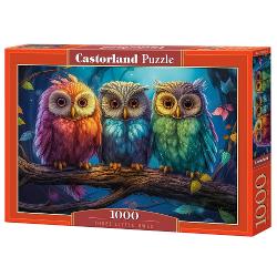 Puzzle cu 1000 de piese Castorland - Three little owls 105175