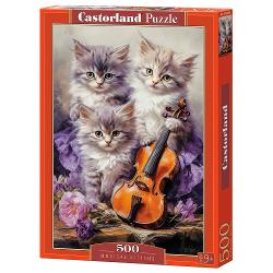 Puzzle cu 500 de piese Castorland - Musical kittens 53988