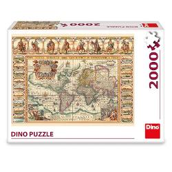 Puzzle cu 2000 de piese DINO TOYS - harta istorica a lumii 38788
