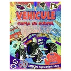 Vehicule - Carte de colorat cu 50 abtibilduri