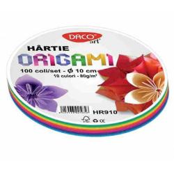 Hartie origami rotunda 10cm 100-set Daco HR910