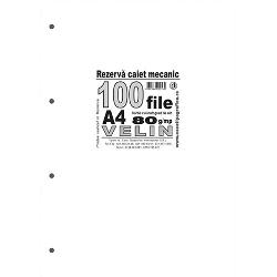 Rezerva pentru caiet mecanic A4, velin, 100 file, hartie 80 g, Casa Tipografica