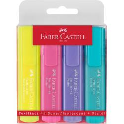 Set Faber-Castell cu 4 textliner in culori pastel 154610