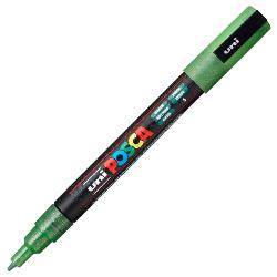 Marker UNI PC-3ML Posca 0.9-1.3 mm, verde cu sclipici M1276