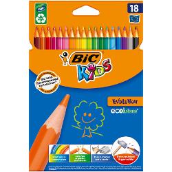 Creioane colorate BIC Kids Evolution ECOlutions, 18 culori 937513