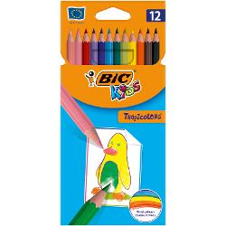 Creioane de colorat BIC Kids Tropicolors, 12 culori 8325669