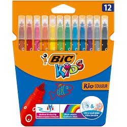 Markere de colorat BIC Kids Kid Couleur, ultralavabile, 12 culori 9202932