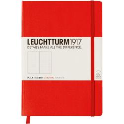 Agenda A5 cu coperta rigida, liniatura punctata, Rosu Leuchtturm LT313627 