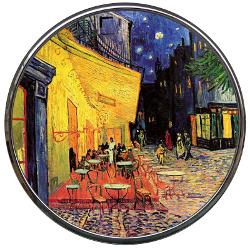 Oglinda dubla pentru poseta, Van Gogh Cafe at night, 7 cm, Parastone M08GO