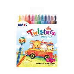 Creioane cerate 12 culori, AMOS Twister RC12PST C206
