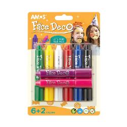 Set pictura pe fata creioane twist AMOS FD5B8 set de 8 culori pe blister F336