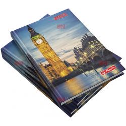 Agenda datata RO A5, 352 pagini + 16 pagini Zentangle, coperta buretata, motiv Londra, 2021 94