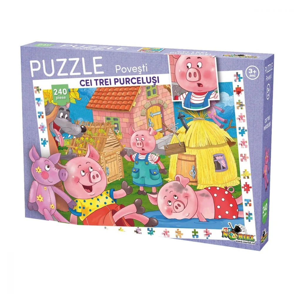 Noriel puzzle 240 piese Povesti Cei trei purcelusi NOR3089
