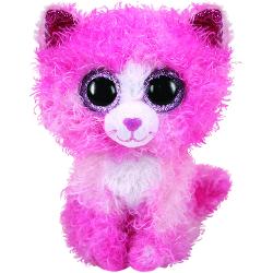 Jucarie din plus BOOS REAGAN - Pisica roz cu par cret, Plus 15 cm TY36308