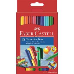 Set 10 culori Carioca Connector Faber-Castell 155210