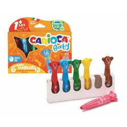Carioca baby cu 6 culori, Teddy Markers Carioca 42815