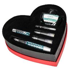 Set caligrafie Online, stilou Diamond Turquoise Heart Box Heart Box ON061458 clb.ro imagine 2022