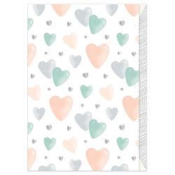 Felicitare - inimioare /pastel/argintiu a124359