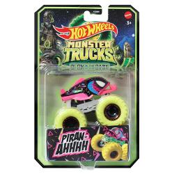 Masinuta Hot Wheels Monster Truck Glow In The Dark Piran-Ahhhh, scara 1:64 MTHCB50_HGX14