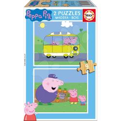 Puzzle 2x9 piese Educa - Peppa Pig 17156