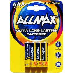 Set de 4 baterii alcaline Allmax AAA / LR03 / AM4 904B4