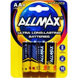Set de 4 baterii alcaline Allmax AA / LR6 /AM3 903B4
