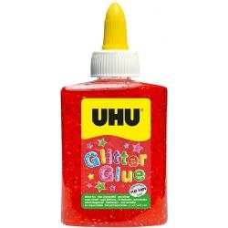 Adeziv colorat cu sclipici Uhu Glitter Glue Rosu 90G 771213