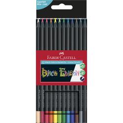 Creioane colorate Faber-Castell Black Edition, 12 culori/set 116412